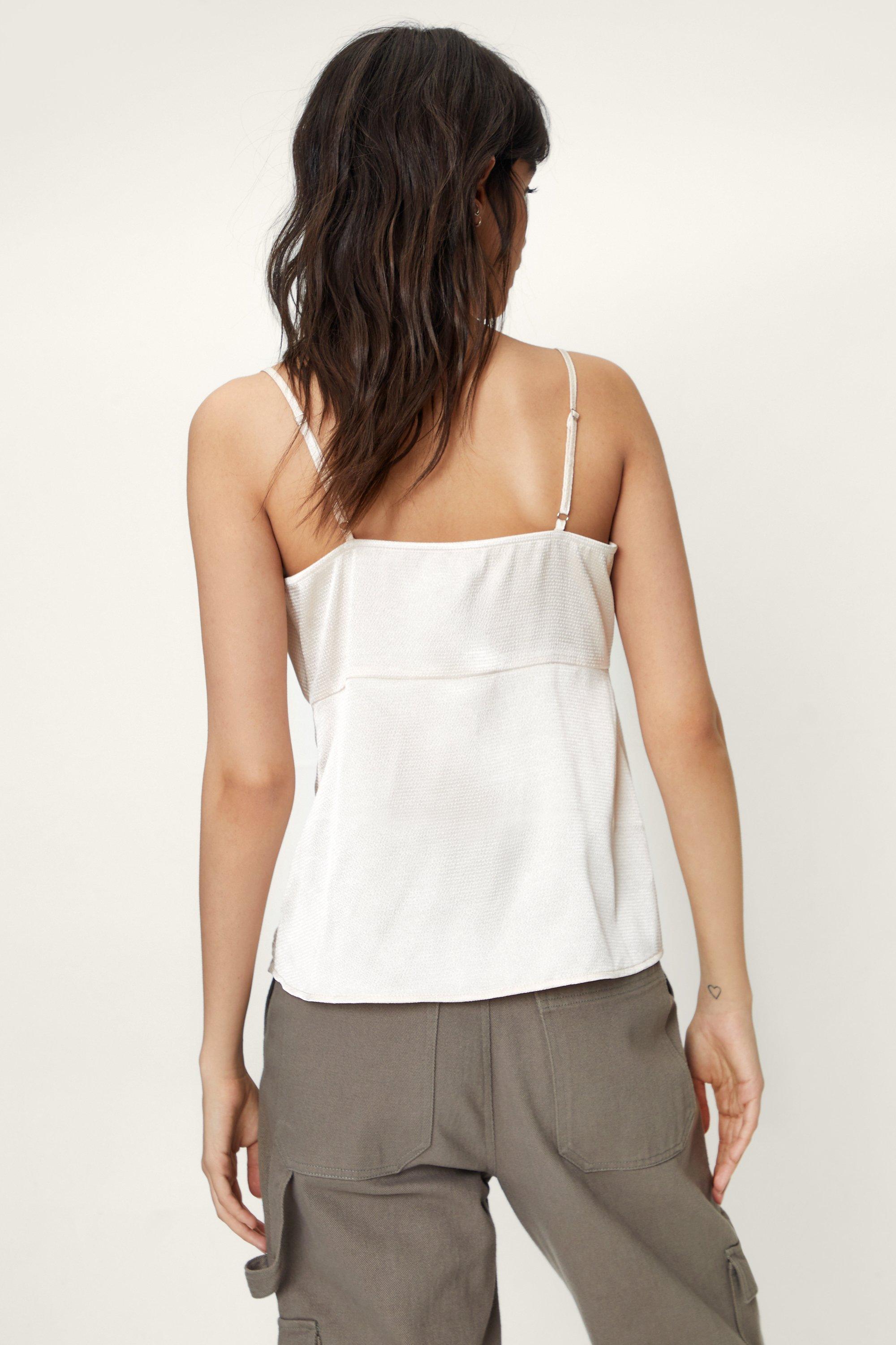 White satin cami clearance top