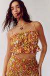 NastyGal Linen Floral Strappy Crop Top thumbnail 1