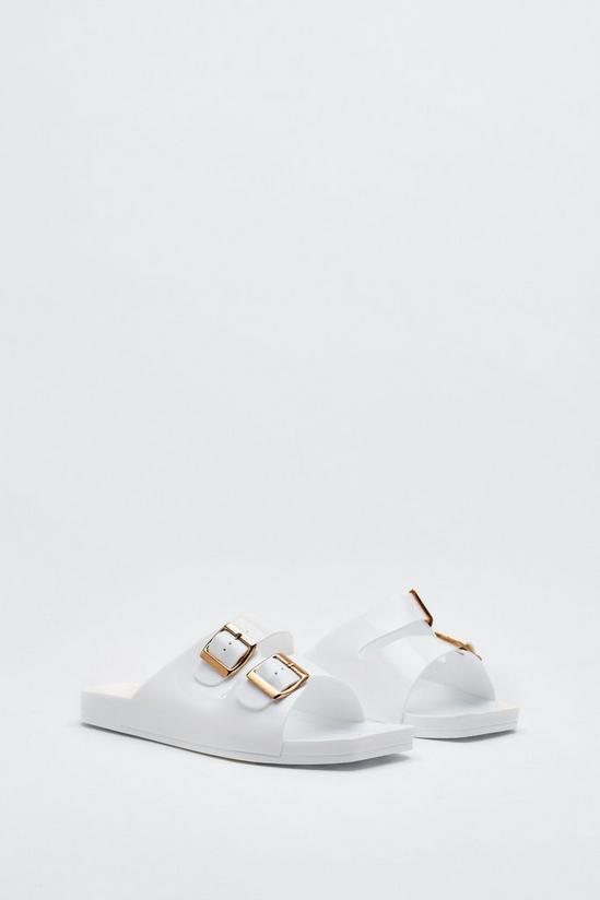 NastyGal Jelly Square Toe Buckle Sandals 4