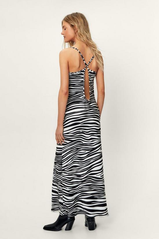 NastyGal Zebra Print Cowl Neck Maxi Dress 4