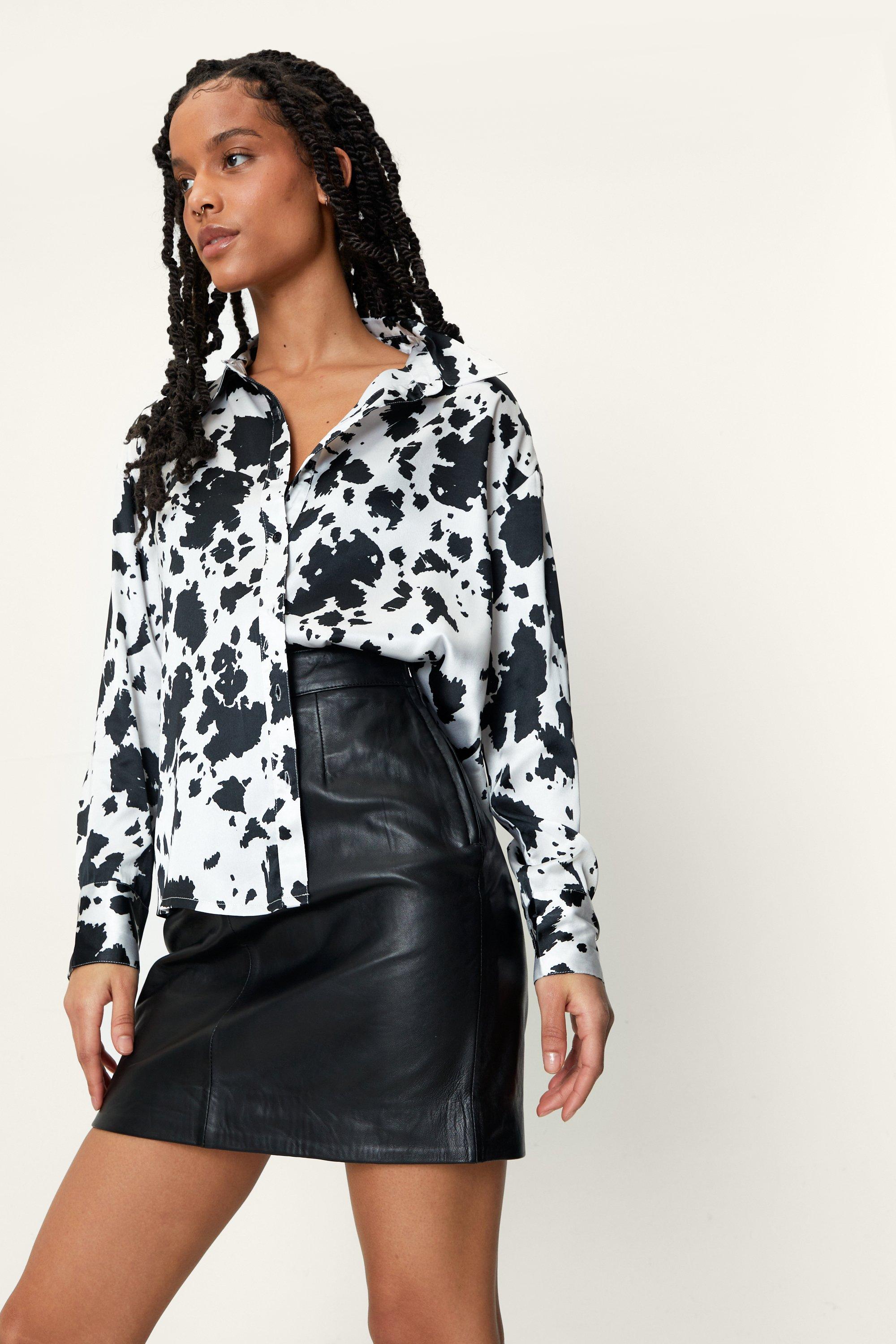 Boohoo hotsell cow skirt