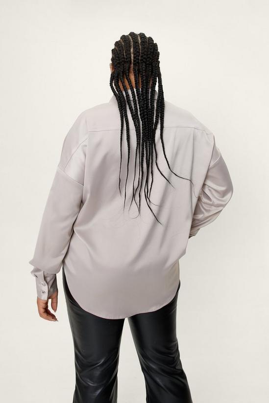 NastyGal Plus Size Oversized Longline Satin Shirt 4