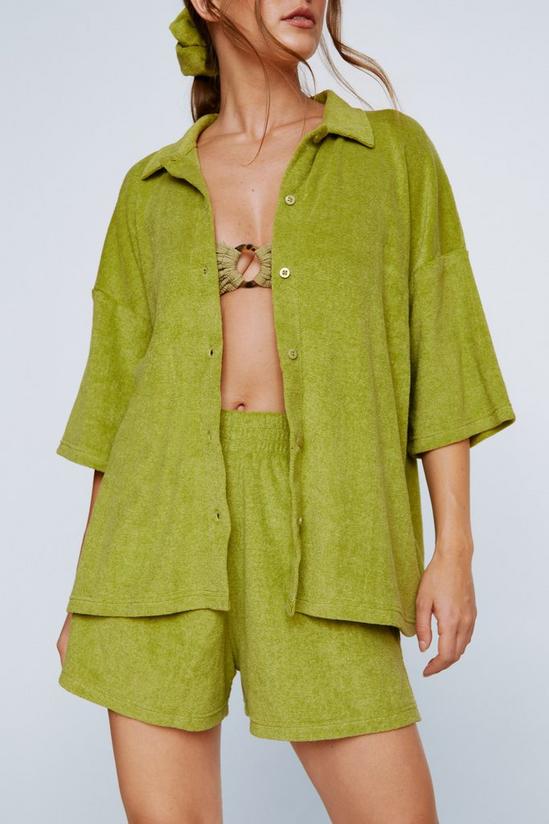 NastyGal Towelling Shirt and Shorts 4 Piece Cover Up Set 4