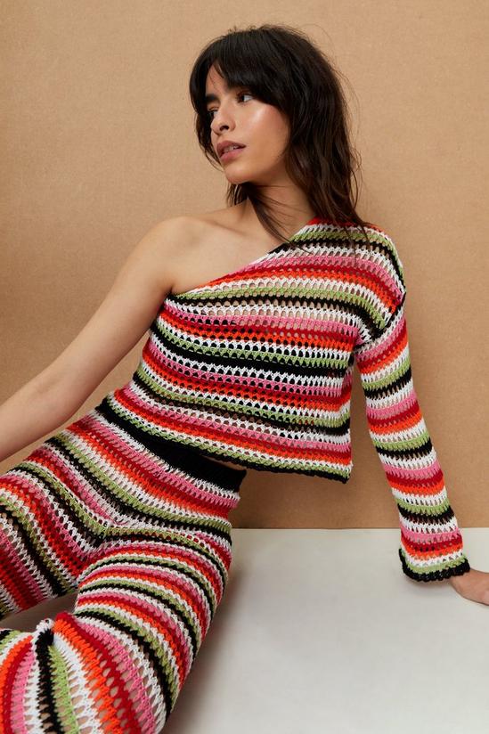 NastyGal Crochet Stripe One Shoulder Top 1