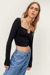 NastyGal Slinky Cross Front Cropped Top thumbnail 1
