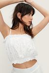 NastyGal Textured Lace Ruffle Cropped Top thumbnail 1