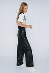 NastyGal Real Leather Wide Leg Seam Detail Trousers thumbnail 2