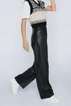 NastyGal Real Leather Wide Leg Seam Detail Trousers thumbnail 3