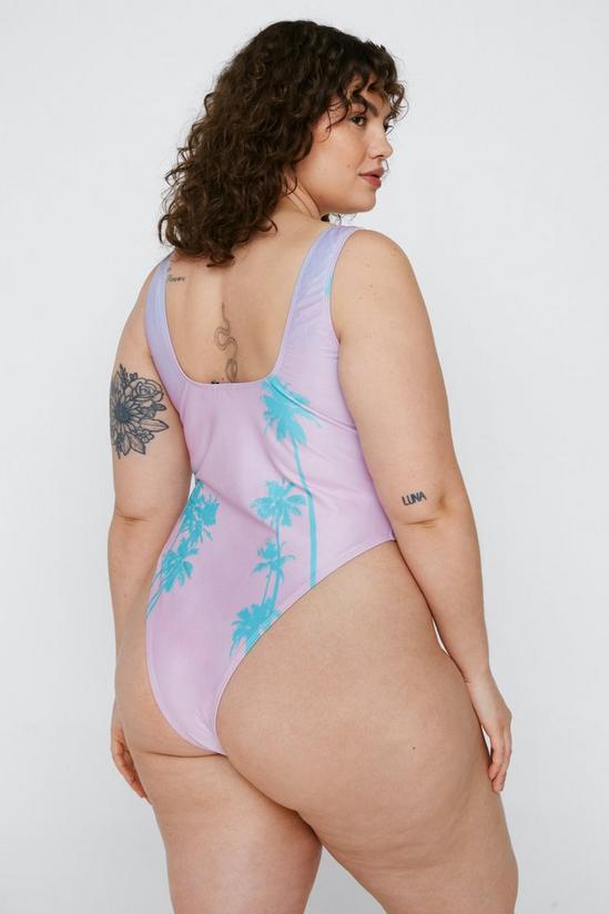NastyGal Plus Size Palm Tree Swimsuit 3