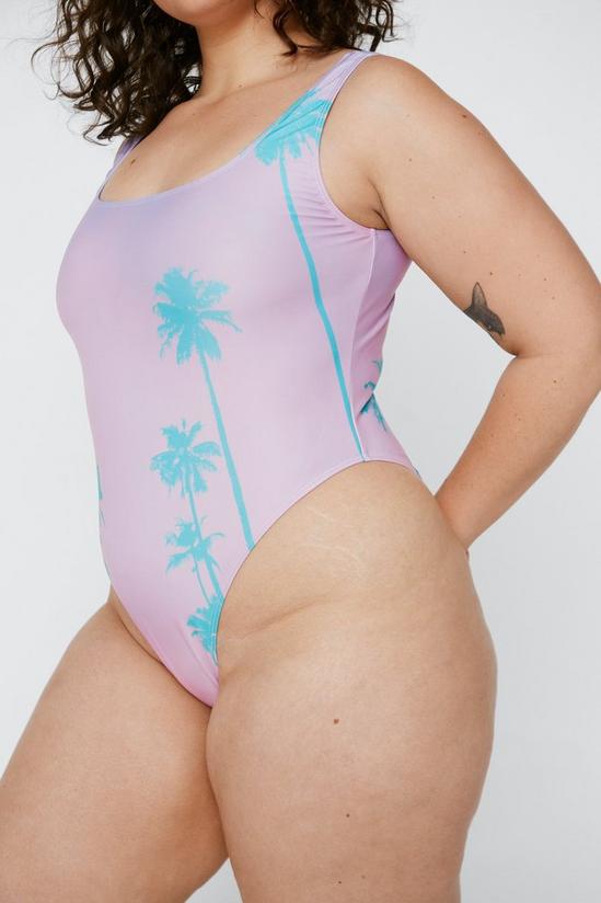 NastyGal Plus Size Palm Tree Swimsuit 4