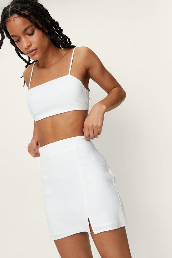 NastyGal Petite Split Hem Linen Pelmet Mini Skirt 1