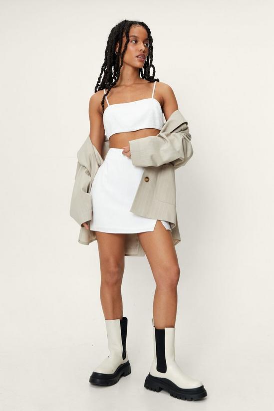 NastyGal Petite Split Hem Linen Pelmet Mini Skirt 2