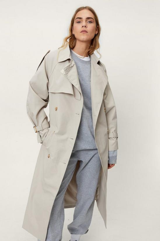 NastyGal Longline Double Breasted Trench Coat 2