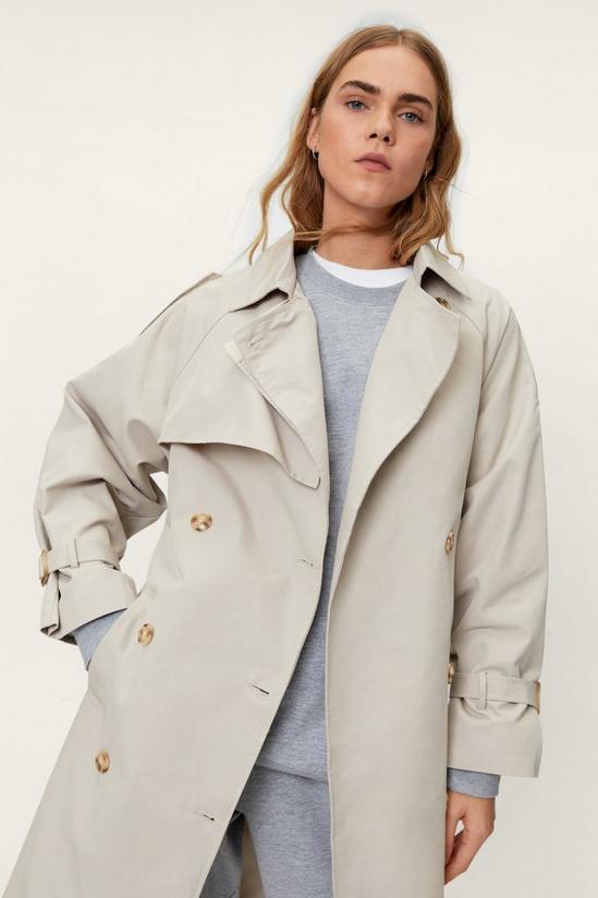 NastyGal Longline Double Breasted Trench Coat 3