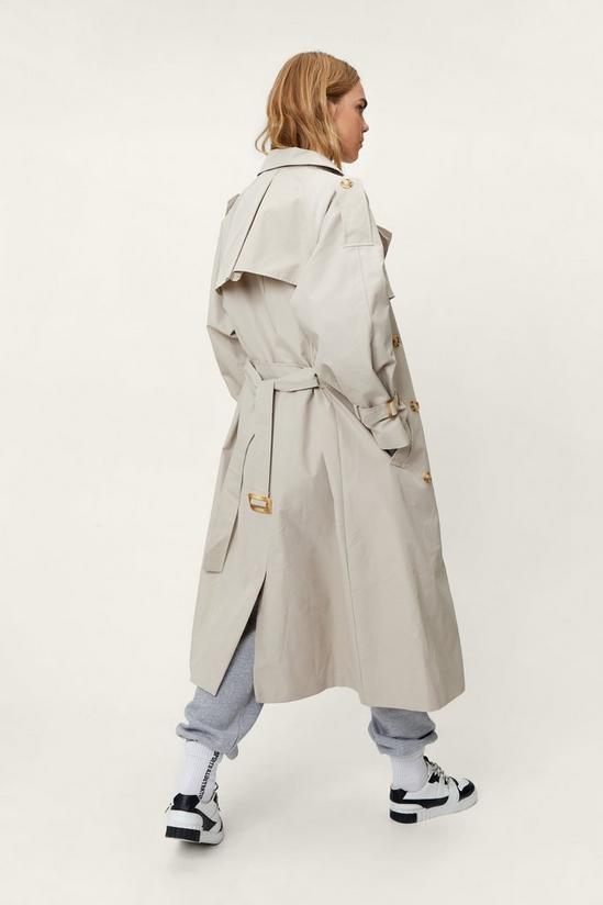 NastyGal Longline Double Breasted Trench Coat 4