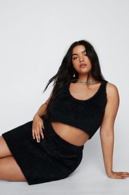 NastyGal Plus Size Cosy Knit Cropped Bralette 1