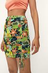 NastyGal Floral Ruched Side Mini Skirt thumbnail 2