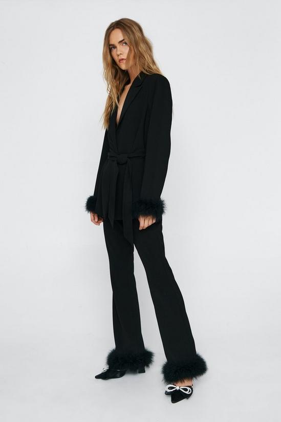 NastyGal Flared Trousers With Feather Trims 2