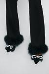 NastyGal Flared Trousers With Feather Trims thumbnail 3