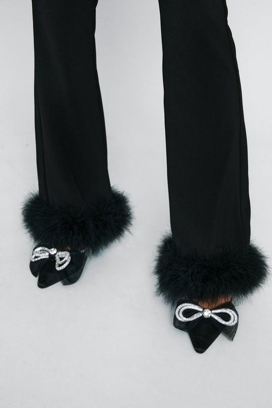 NastyGal Flared Trousers With Feather Trims 3