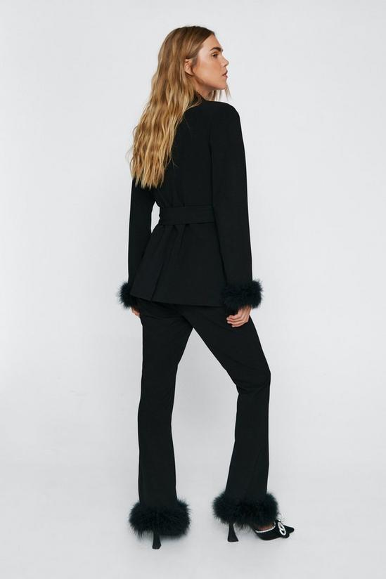 NastyGal Flared Trousers With Feather Trims 4