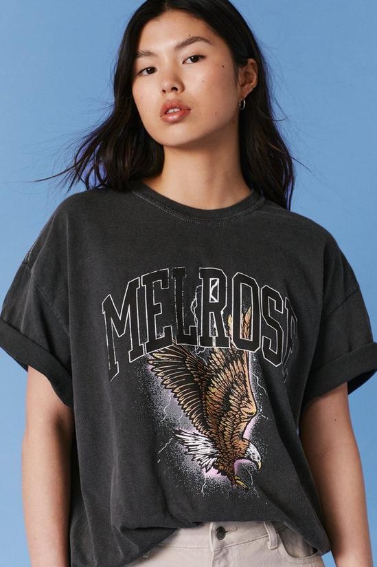 NastyGal Melrose Graphic Oversized Washed T-Shirt 3