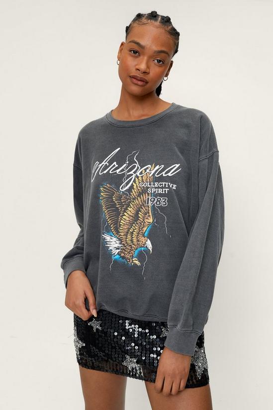 NastyGal Arizona Graphic Overdyed Long Sleeve Sweatshirt 3