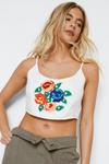 NastyGal Strappy Rose Embroidery Corset Crop Top thumbnail 2