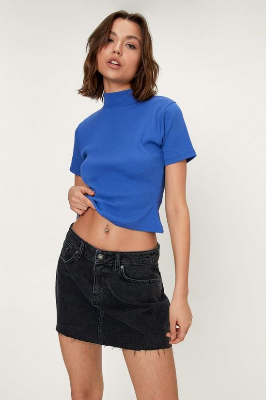 NastyGal Ribbed Funnel Neck Top 1