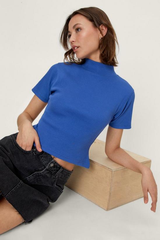 NastyGal Ribbed Funnel Neck Top 2