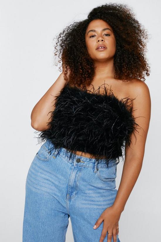 NastyGal Plus Size Feather Bandeau Top 2