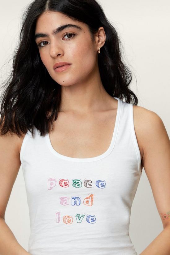 NastyGal Peace and Love Graphic Cropped Vest Top 3