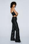 NastyGal Petite Faux Leather Lace Up Flared Pants thumbnail 1