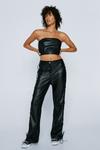 NastyGal Petite Faux Leather Lace Up Flared Pants thumbnail 2