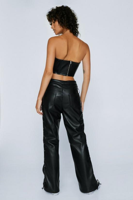 NastyGal Petite Faux Leather Lace Up Flared Pants 4