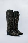 NastyGal Faux Leather Embellished Cowboy Boots thumbnail 4
