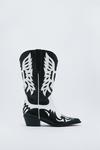 NastyGal Faux Leather Two Tone Cowboy Boots thumbnail 1