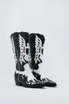 NastyGal Faux Leather Two Tone Cowboy Boots thumbnail 4