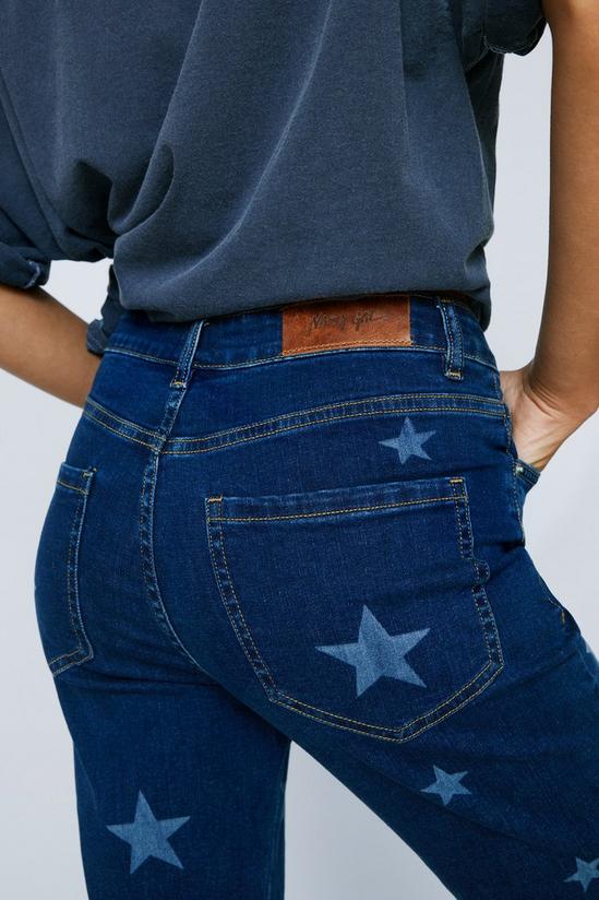 NastyGal Petite Star Print Stretch Flared Denim Jeans 2