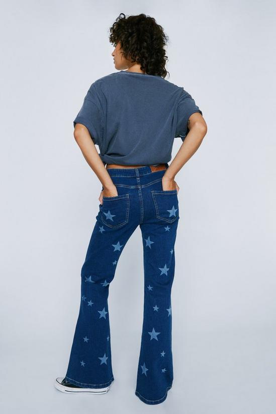 NastyGal Petite Star Print Stretch Flared Denim Jeans 4