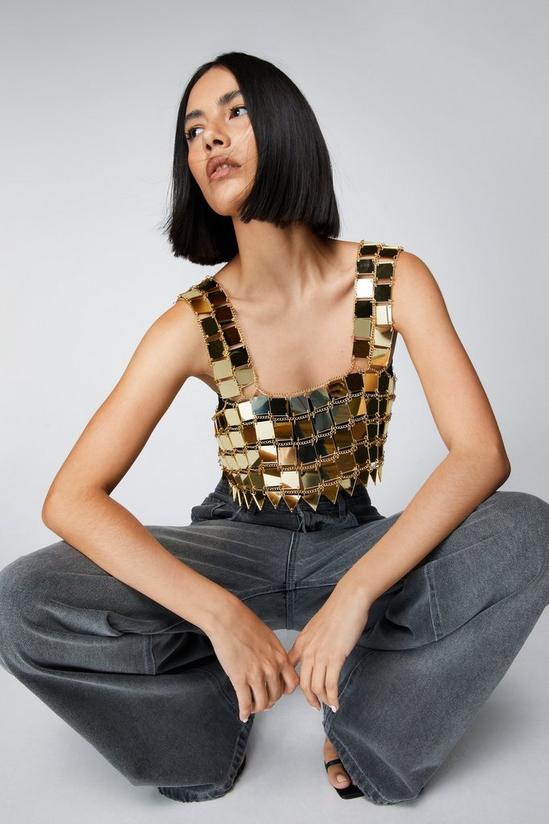 NastyGal Square Disc Chainmail Cami Top 2
