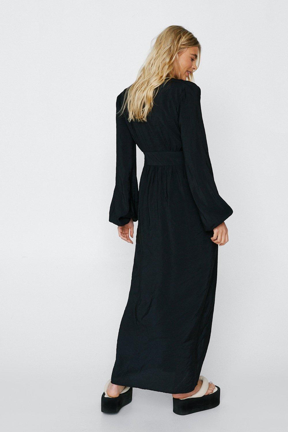 Long sleeve button 2024 down maxi dress