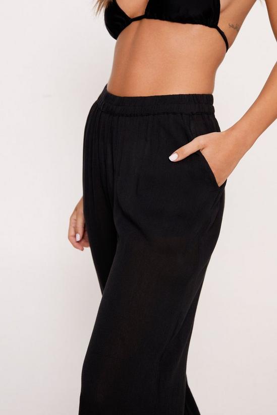 NastyGal Crinkle Wide Leg Cover Up Trousers 4