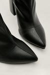 NastyGal Faux Leather Block Heel Sock Boots thumbnail 3