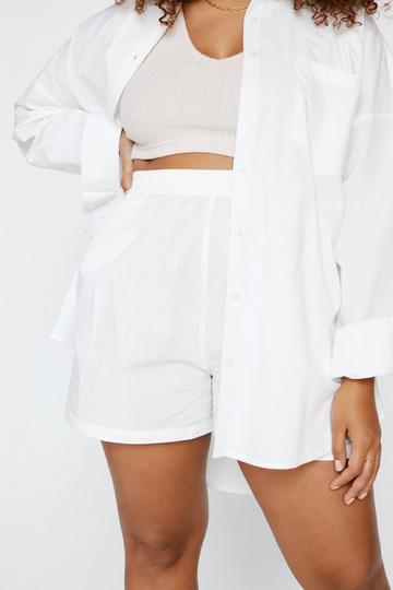 Plus Size Poplin Boxer Shorts ecru