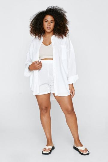 Plus Size Oversized Poplin Shirt ecru