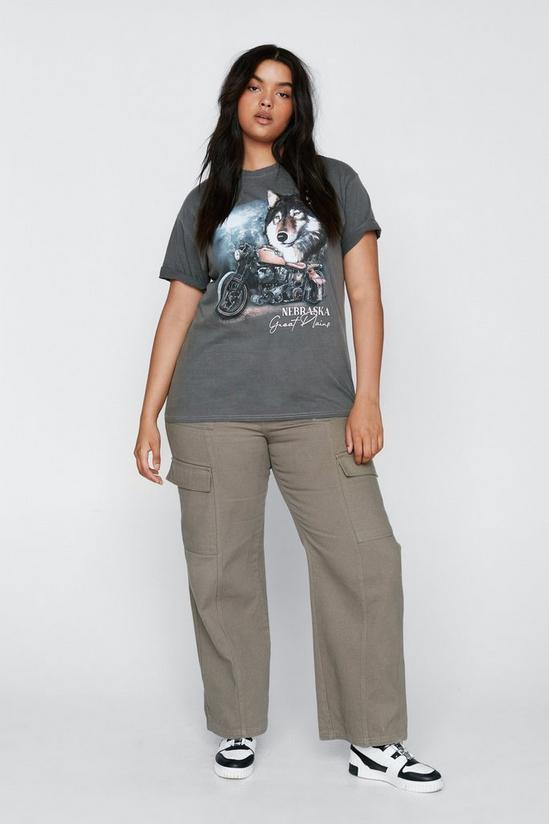 NastyGal Plus Size Nebraska Graphic Overdyed T-Shirt 3