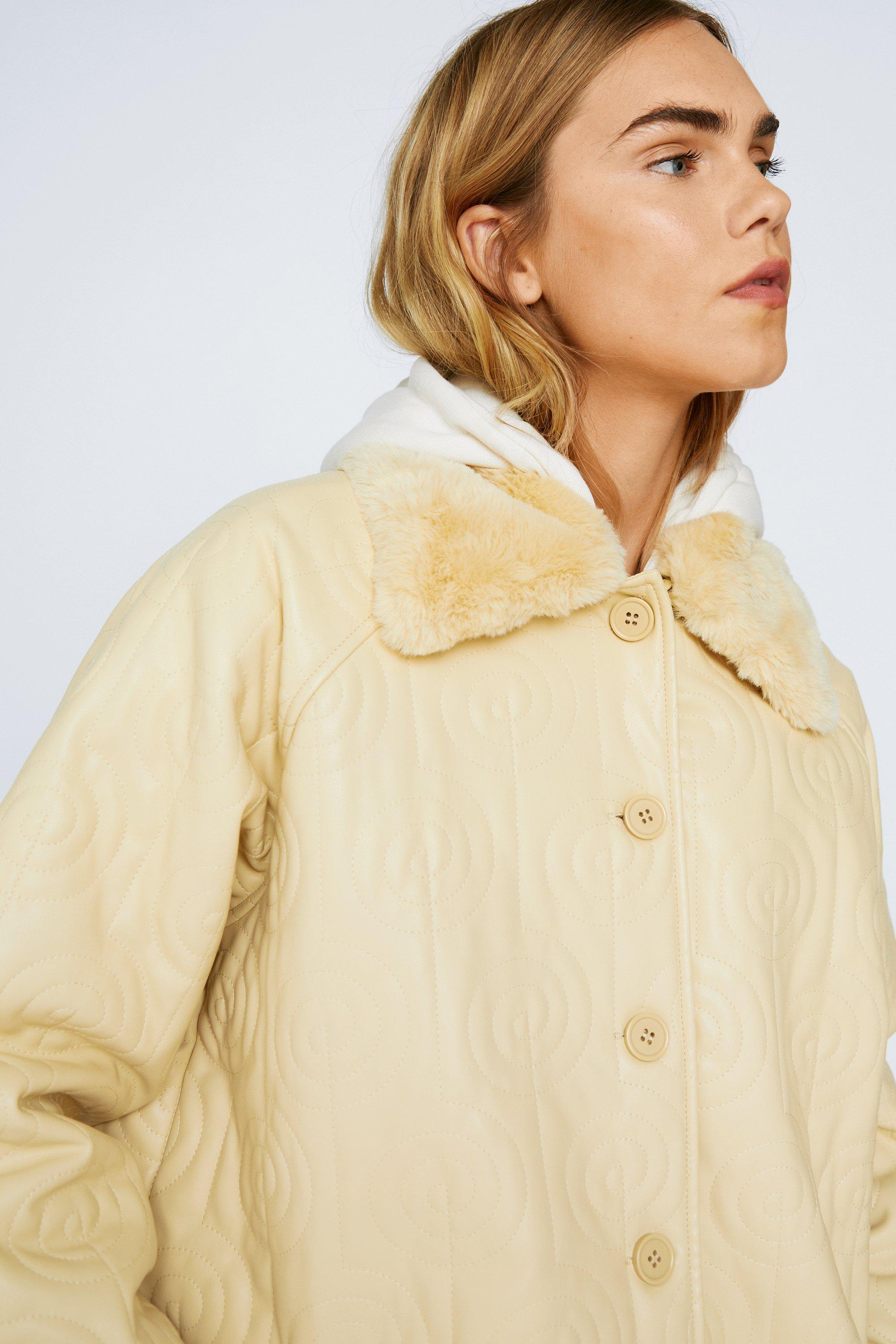 Swirl faux fur coat store
