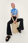 NastyGal Ruched Front High Waisted Flared Trousers thumbnail 1