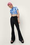 NastyGal Ruched Front High Waisted Flared Trousers thumbnail 2